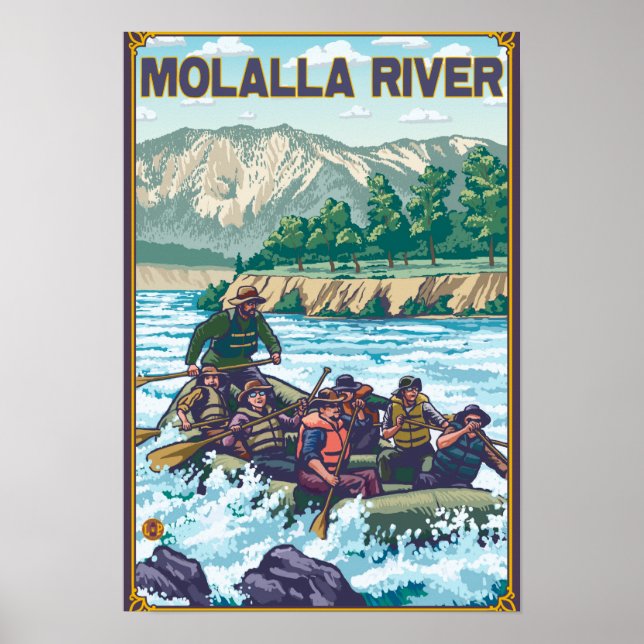White Water Rafting - Molalla River, Oregon Poster (Vorne)