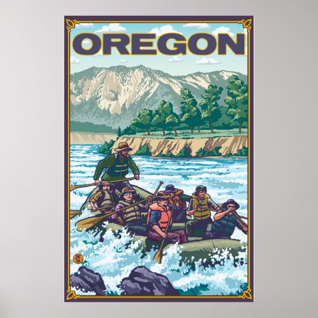 White Water Rafting - Oregon Poster (Vorne)