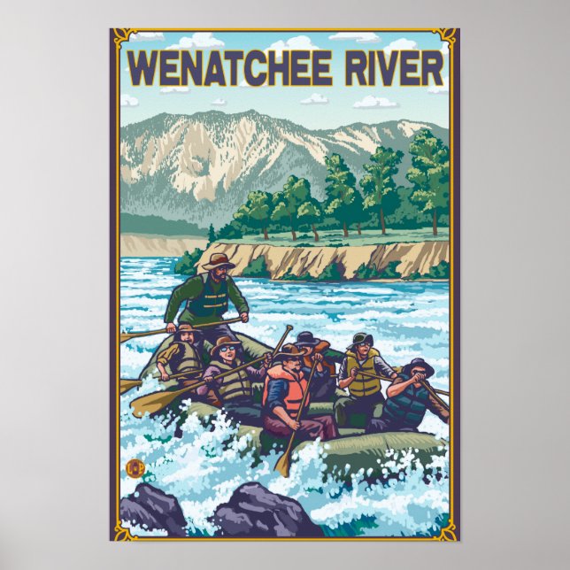 White Water Rafting - Wenatchee River, Washington Poster (Vorne)