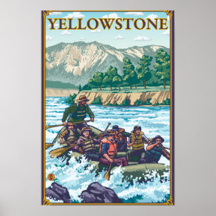 White Water Rafting - Yellowstone Nationalpark Poster