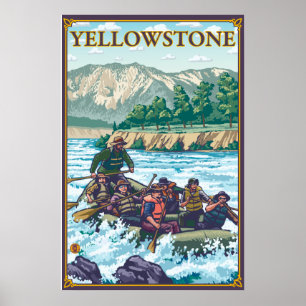 White Water Rafting - Yellowstone Nationalpark Poster