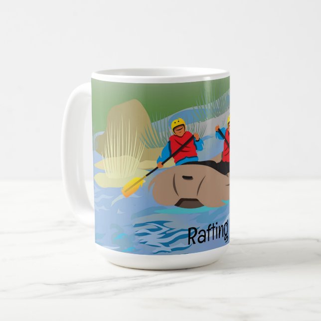 White Water River Rafting Design Coffee Tasse (Vorderseite Links)