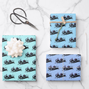 White Water River Rafting Geschenkpapier Set