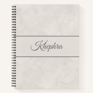 White Watercolor Grau Monogram Name Notebook Notizbuch