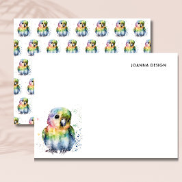 White Watercolor Parrot Stationery Note Card Einladung