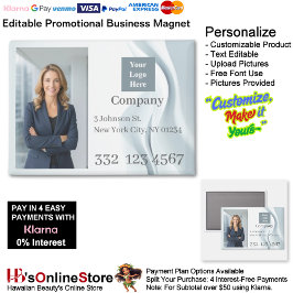 White Wave Company Photo Logo Promotional Business Magnet