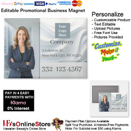 White Wave Company Photo Logo Promotional Business Magnet