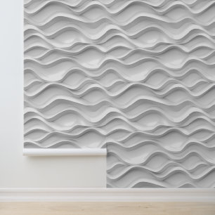 White Waves 3-D-Look Tapete