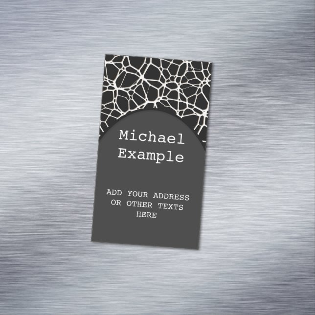 White Web Texture + Ihr Bachgr. Ideen Magnetische Visitenkarte (Beispiel)