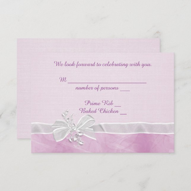 White Wedding Bow UAWG Einladung (Vorne/Hinten)