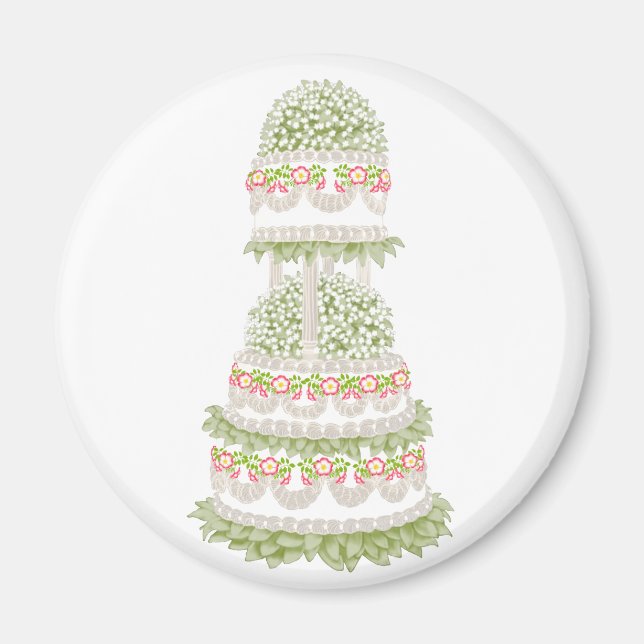 White Wedding Cake Magnet (Vorne)