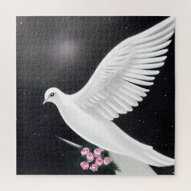 White Wedding Dove Puzzle (Vertikal)