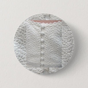 White Wedding Gown Button - Anpassbar
