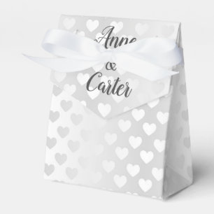 White Wedding Hearts Geschenkschachtel