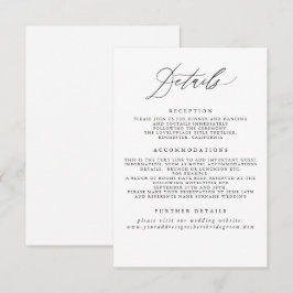 White Wedding Information Enclosure Card Begleitkarte