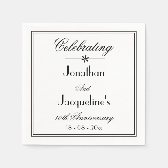 White Wedding Jubiläumszeitung mit klassischem Chi Serviette (Vorderseite)