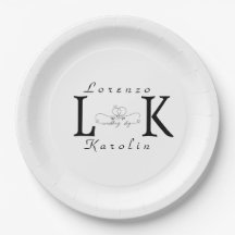 White Wedding Monogram Einfache Elegante Minimalis