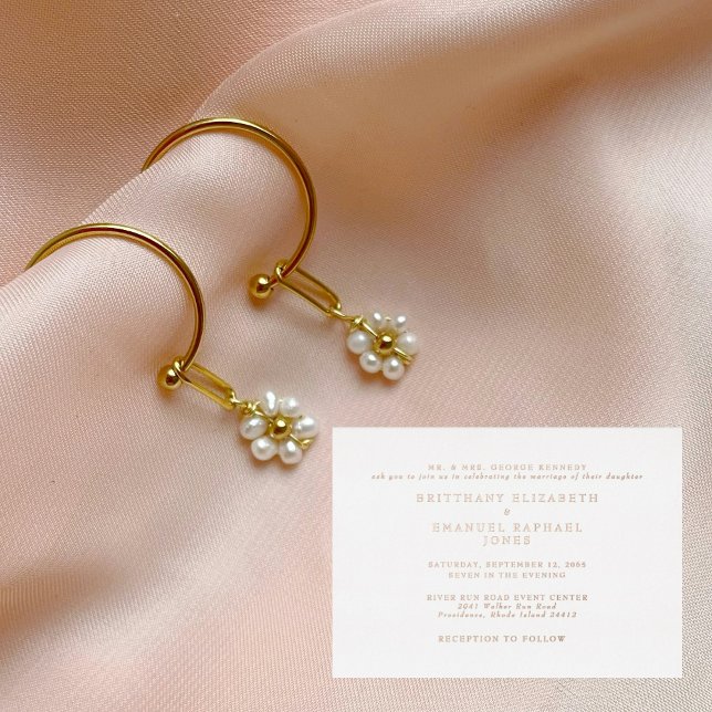 White Wedding One Venue Rose Gold Foil II Folieneinladung (Von Creator hochgeladen)