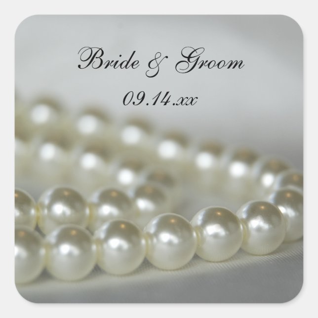 White Wedding Pearls Umschlag Aufkleber (Vorderseite)