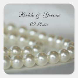White Wedding Pearls Umschlag Aufkleber