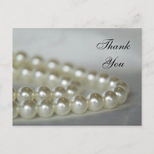 White Wedding Pearls Vielen Dank Postkarte