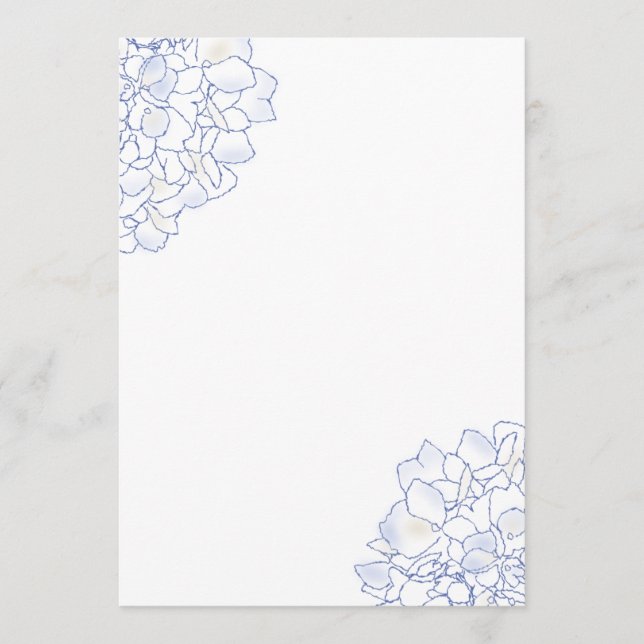 White Wedding Program Paper von Hydrangea Art Programm (Vorderseite)