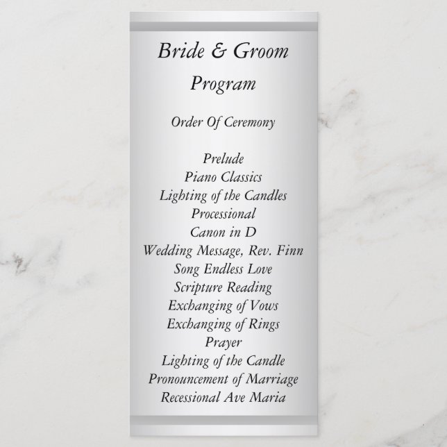 White Wedding Programm (Vorderseite)