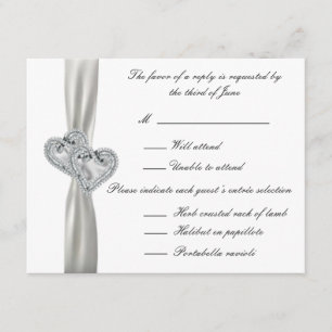 White Wedding Response Cards RSVP Karte