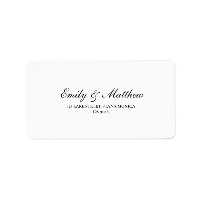 White Wedding Rücksendeadressen-Aufkleber Adressaufkleber (Vorne)