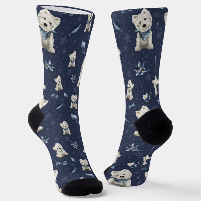 White Westie Christmas  Socken (Gewinkelt)