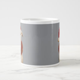 White whippet in Santa hat Christmas Jumbo-Tasse