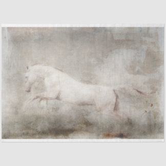 White Wild Horse Decoupage Seidenpapier