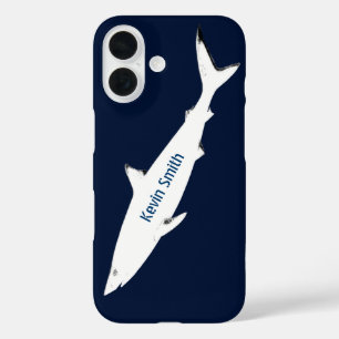 white wild shark personalized iPhone 16 hülle