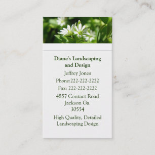 White Wildblume Business Card Visitenkarte