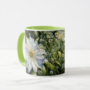 White Wildblume Garden Art Cup Tasse
