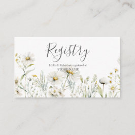 White Wildblume Wedding Registry Begleitkarte