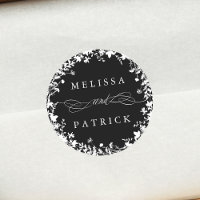 White Wildblume Wreath Silhouette Hochzeit Schwarz