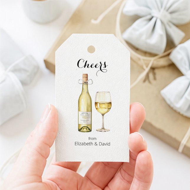 White Wine Lover freut sich auf Sie Geschenkanhänger (White Wine Gift Tag)