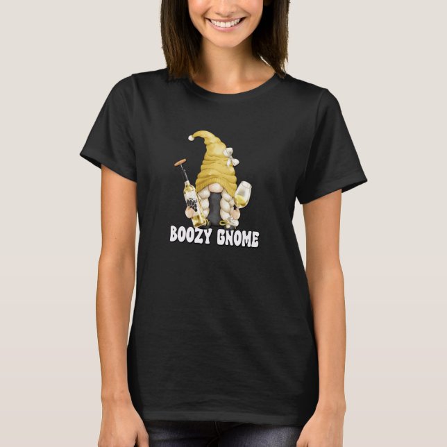 White Wine Mom Graphic For Wine Boozy Gnome T-Shirt (Vorderseite)