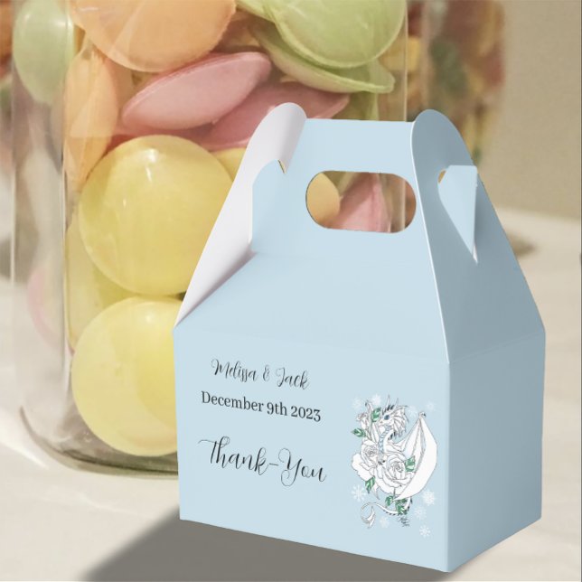 White Winter Dragon Snowflakes Blue Geschenkschachtel (Von Creator hochgeladen)