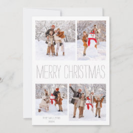 White Winter Frohe Weihnachts-Fotokarte Feiertagskarte