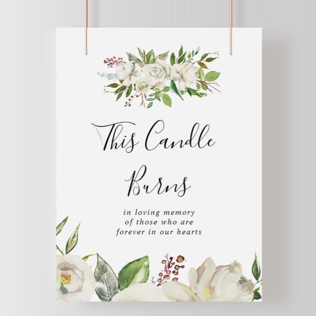 White Winter Peony Floral Diese Kerze Burns Zeiche Poster (Von Creator hochgeladen)