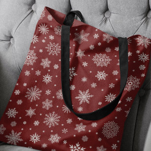 White Winter Snowflake Crimson Red