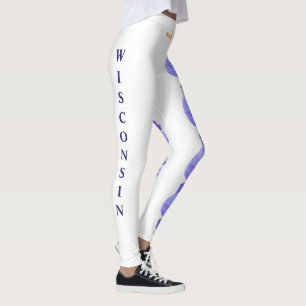 White Wisconsin Staat Blume Holz Violet Leggings