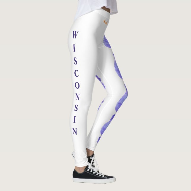 White Wisconsin Staat Blume Holz Violet Leggings (Rechts)