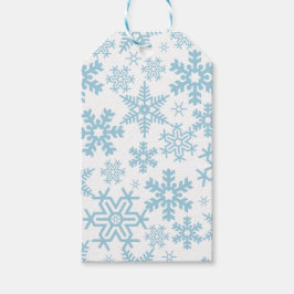 WHITE WITH BLUE WINTER SNOWFLAKES GESCHENKANHÄNGER