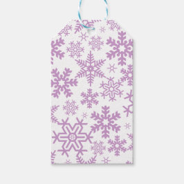 WHITE WITH PURPLE WINTER SNOWFLAKES GESCHENKANHÄNGER