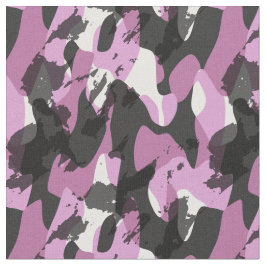 White with shades of pink and gray camo abstract stoff