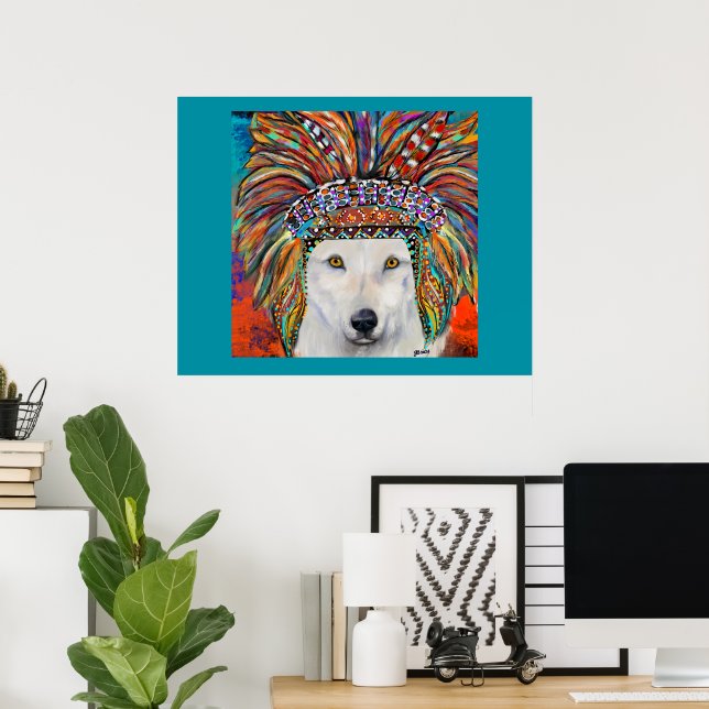 White Wolf Art Poster (Heimbüro)