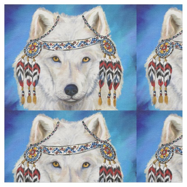 WHITE WOLF ART STOFF (Nahaufnahme)